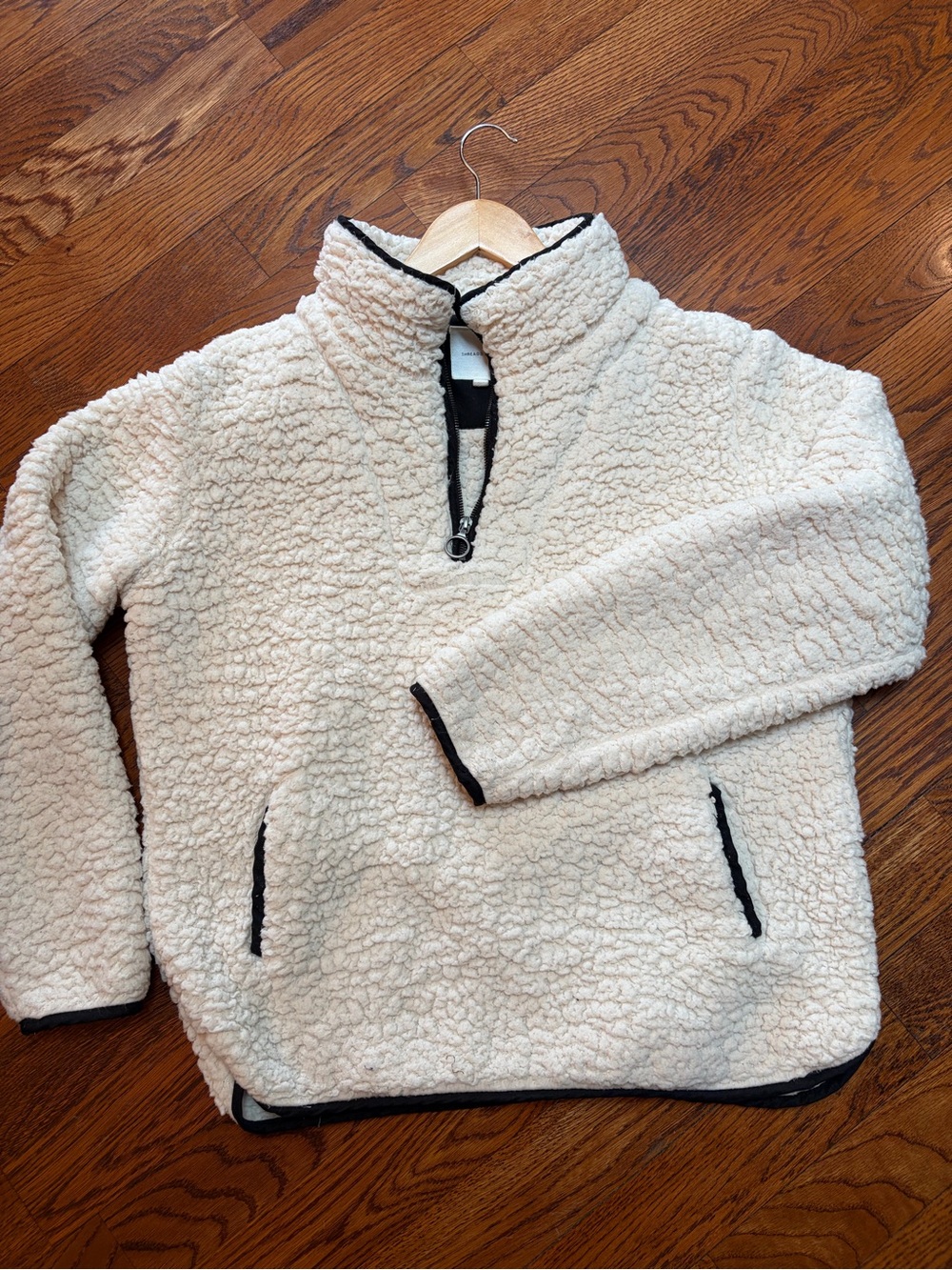 Thread & Supply Cream Sherpa Half Zip Pullover